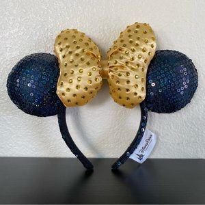 Minnie Mouse Golden Faceted Gems Ears Headband